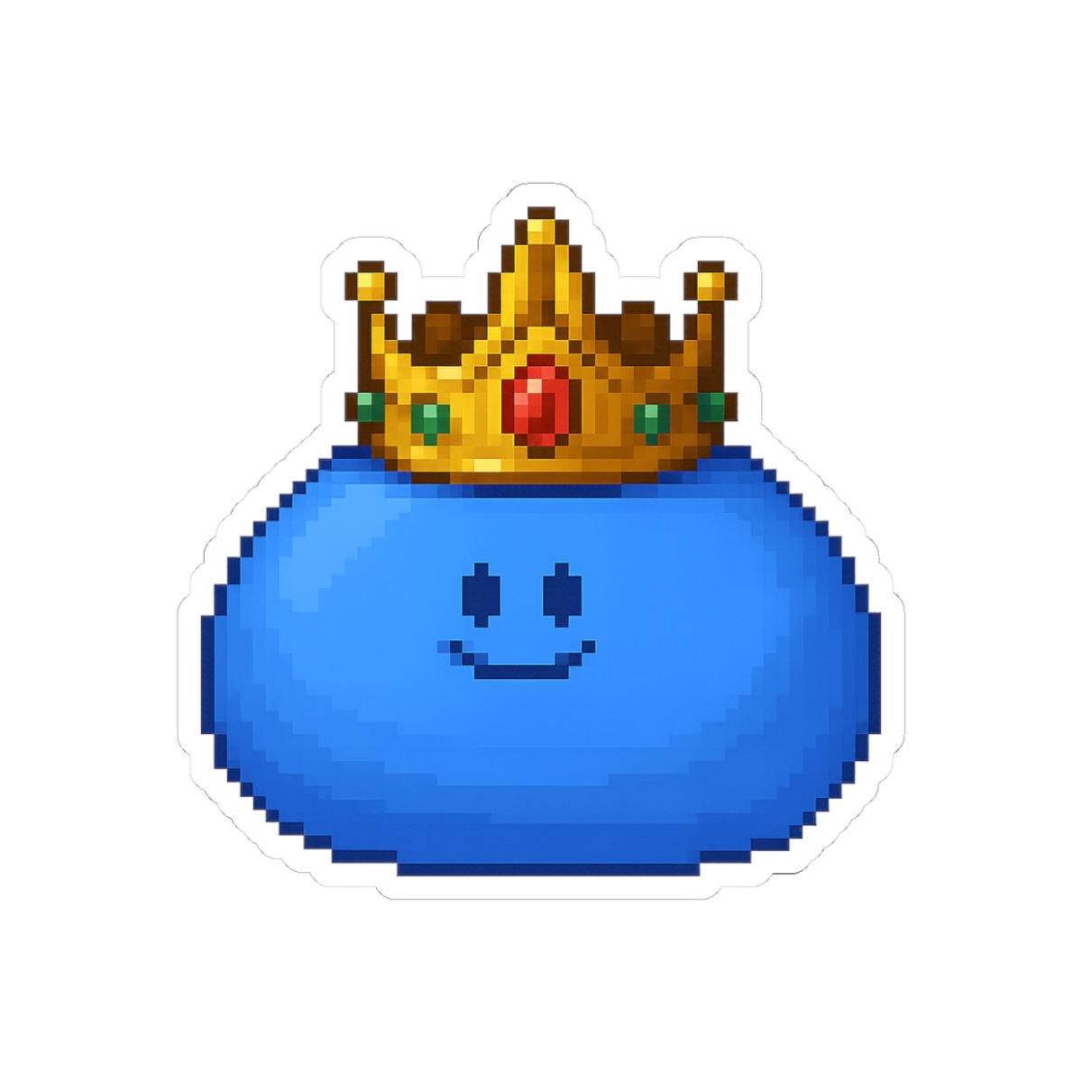 Terraria King Slime Sticker | Cute Pixel Art Vinyl Decal