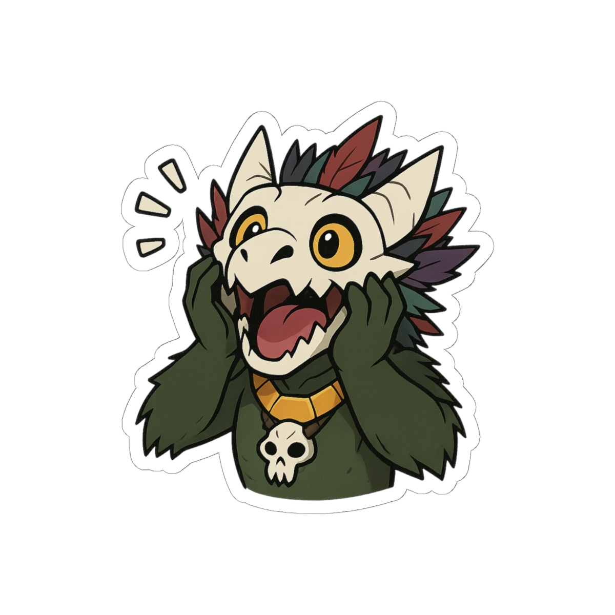 Surprised Lihzahrd Witch Doctor Sticker | Adorable Terraria Vinyl Decal